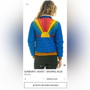 RARE AVIATOR NATION Sunburst Women’s Jacket Blue Snorkel Size Small
